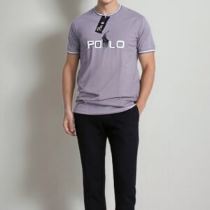 POLO Round Neck T-Shirt Light Grey